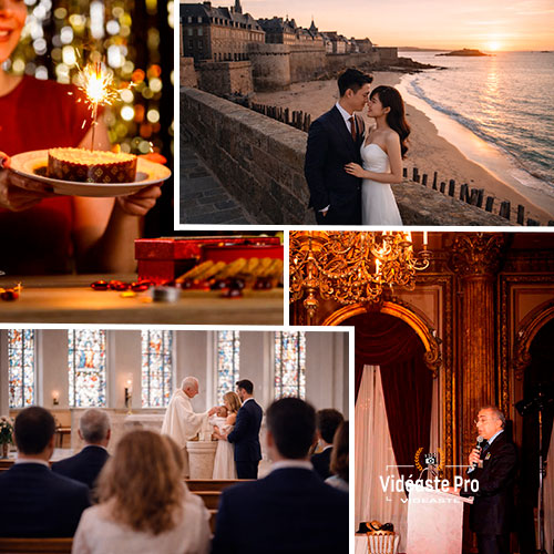 Tarifs vidéaste pour reportage vidéo de mariage, anniversaire, baptême, entreprise et séance couple
